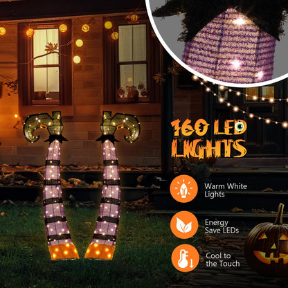 AW 9Ft Animatronics Flying Witch Hovering Broom Animated AC 100V-240V Halloween Outdoor Decoration Motion Activated 2026