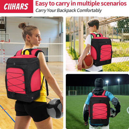 Soccer Backpack,Soccer Bag with Ball Holder and Shoe Compartment