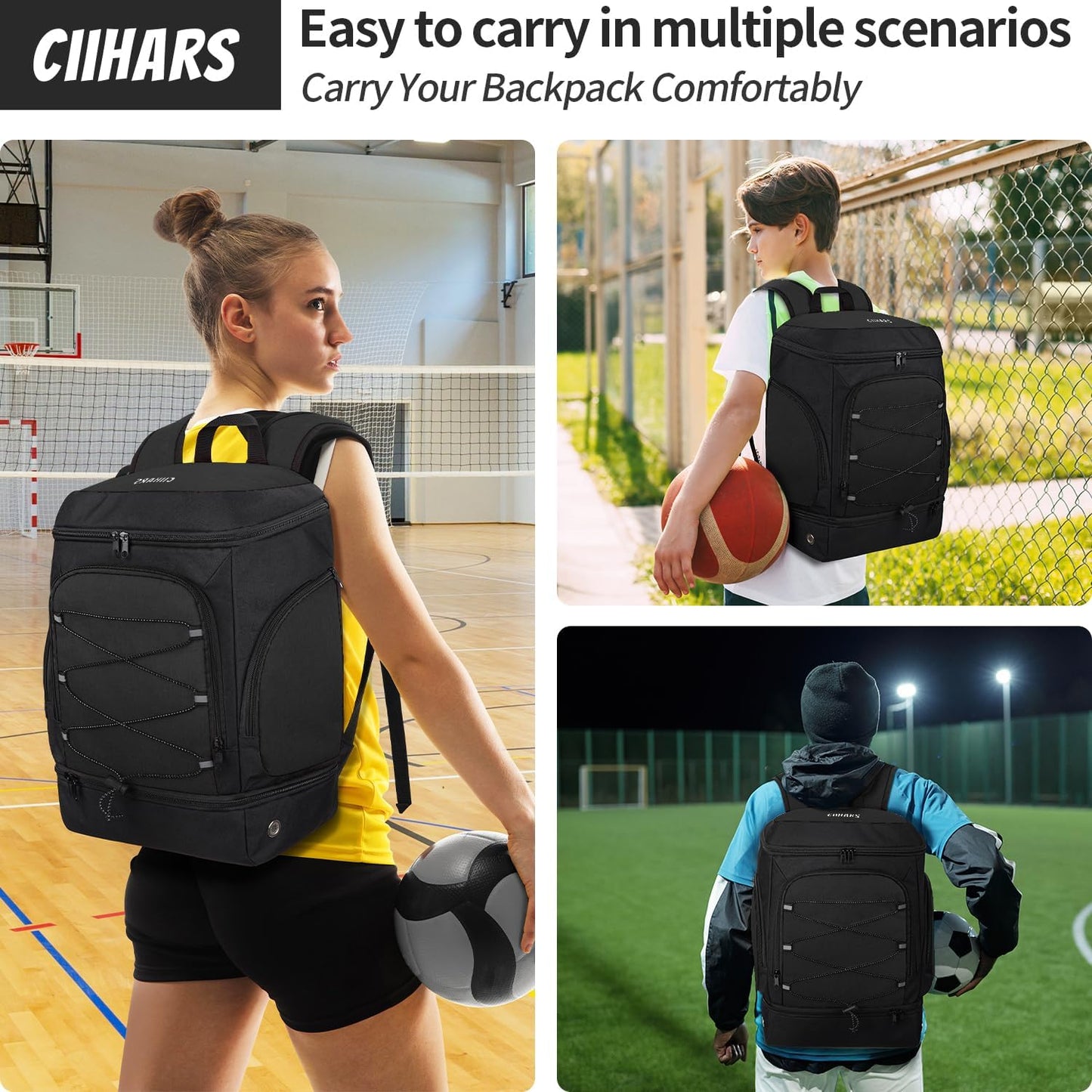 Soccer Backpack,Soccer Bag with Ball Holder and Shoe Compartment