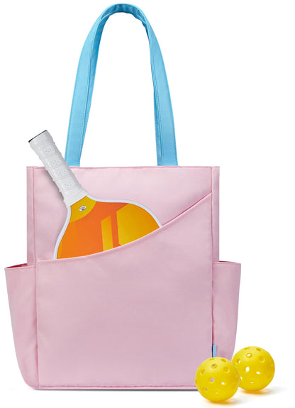 Pickleball Bag for Women Stylish Nylon Tote Fits 2 Paddle, Ball, Gear, Utility Shoulder Handbag for Sports