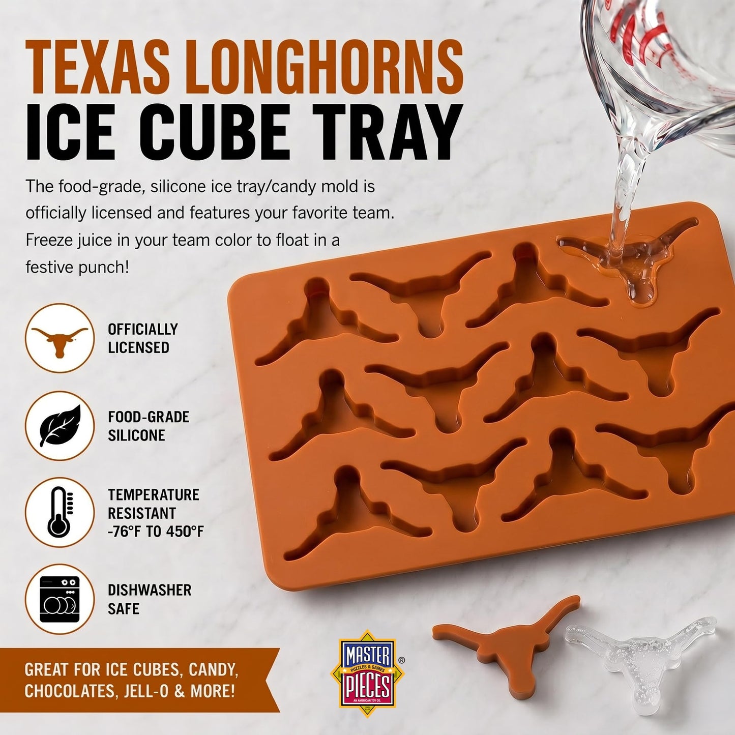 Masterpieces Fanpans Ncaa Alabama Crimson Tide Silicone Ice Cube Tray Set - Fun Alabama Merchandise, Dishwasher Safe