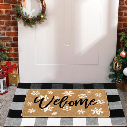 Tinideya 2 Pcs Halloween Door Mats Outdoor Layered Ghost Front Door Mat