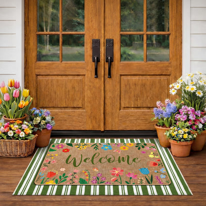 Tinideya 2 Pcs Halloween Door Mats Outdoor Layered Ghost Front Door Mat