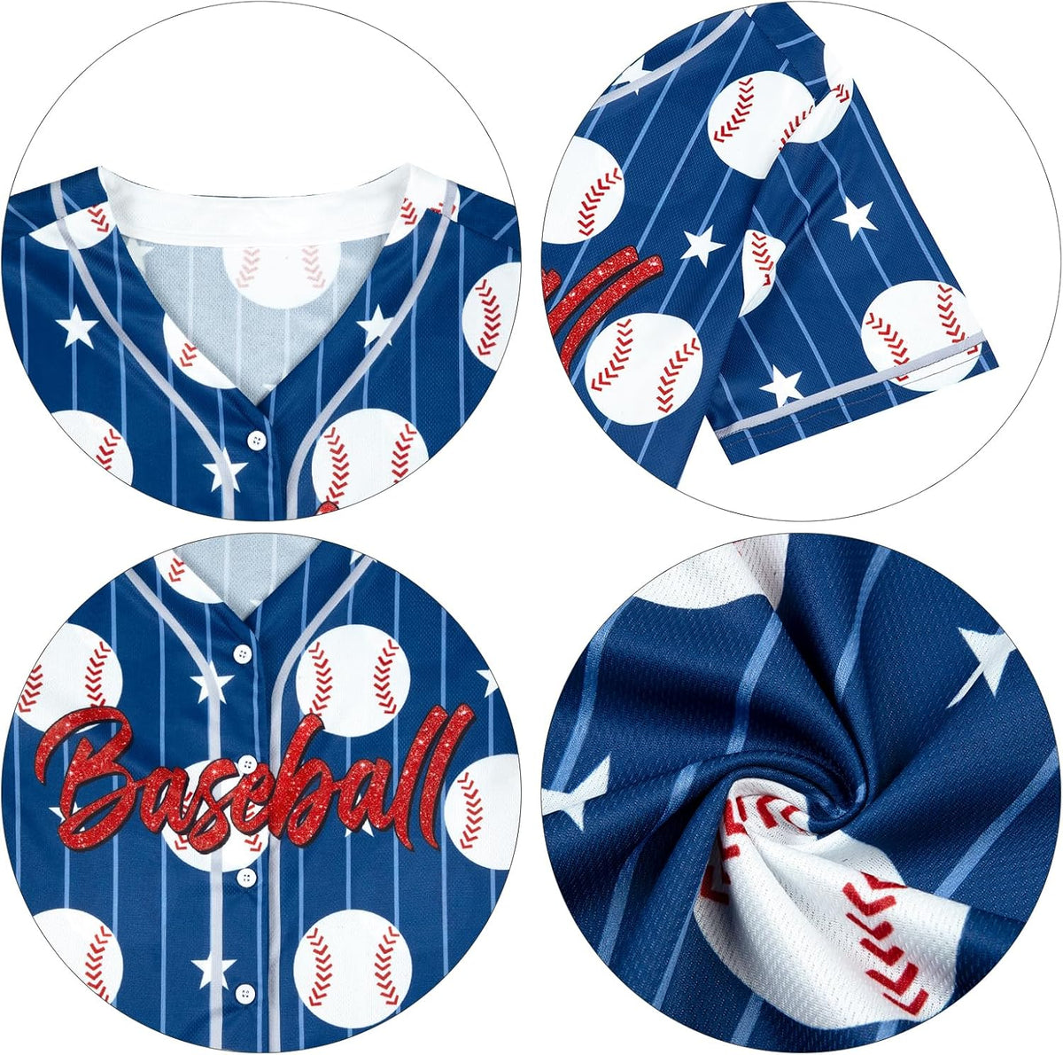 Baseball Shirt Women Baseball Jersey Graphic Button Down Shirt Game Day Short Sleeve Tops