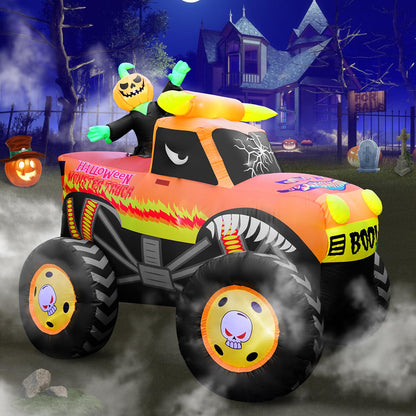 12FT Giant Halloween Inflatable Pumpkin, Blow up Halloween Decoration Built-in 6 LED and Flashing Light for Halloween Decoration Outdoor Indoor Home Party Supplies Halloween Lawn Decor