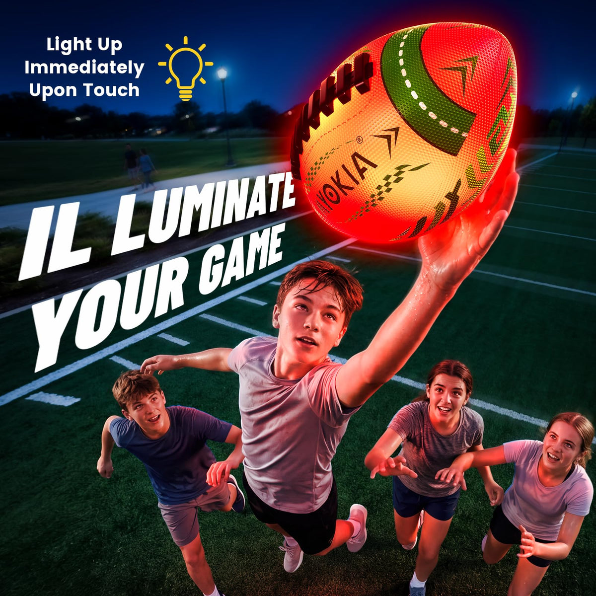 Rechargeable Light Up Soccer Ball Size 5 Tri-Color Glow in Dark
