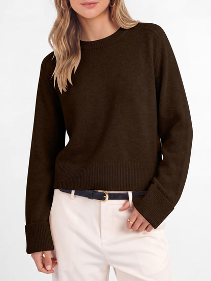 ANRABESS Sweaters for Women Cropped Fall Lightweight Pullover