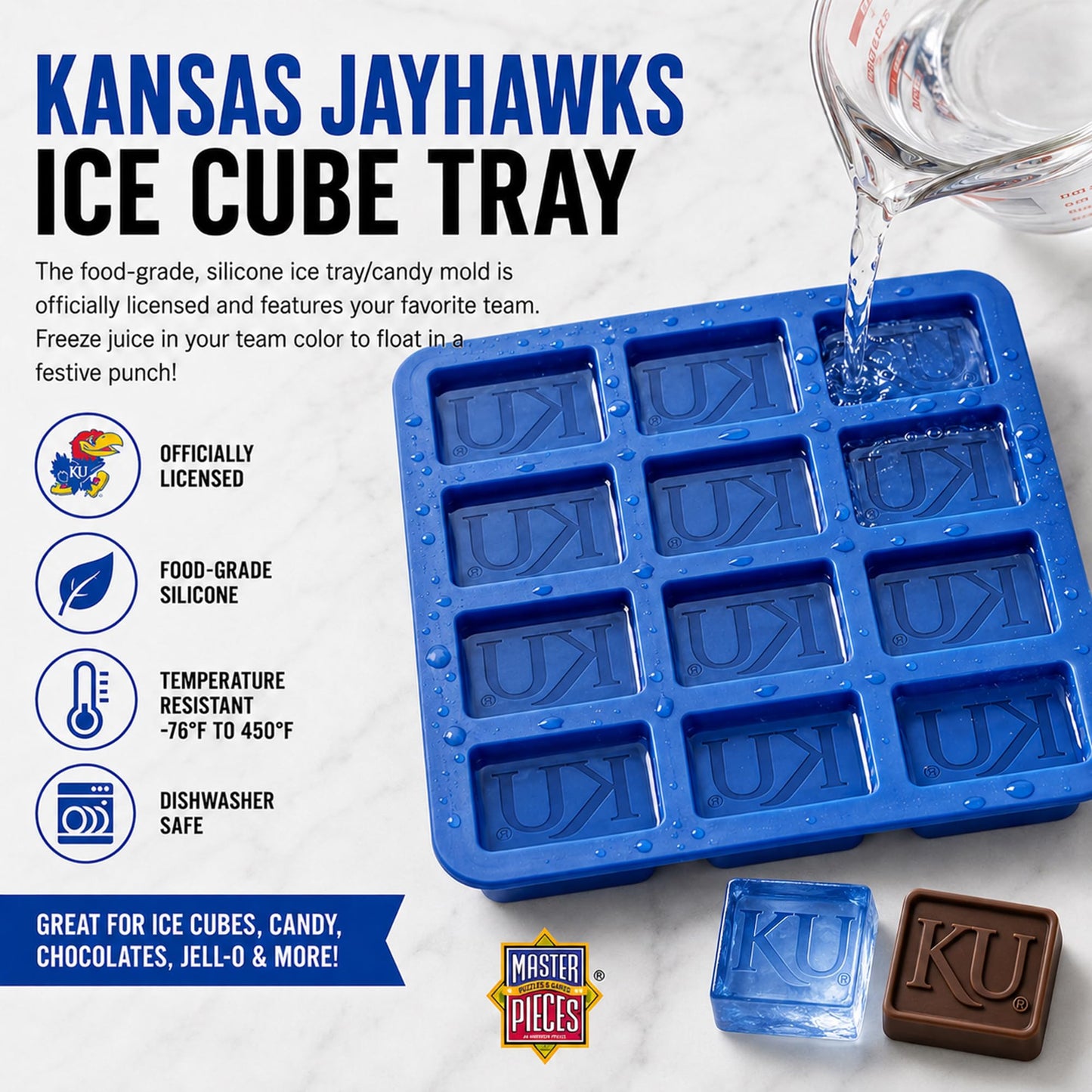 Masterpieces Fanpans Ncaa Alabama Crimson Tide Silicone Ice Cube Tray Set - Fun Alabama Merchandise, Dishwasher Safe