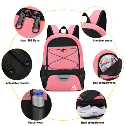 Hsmihair Soccer Bag,Youth Soccer Backpack with Ball and Cleat Compartment