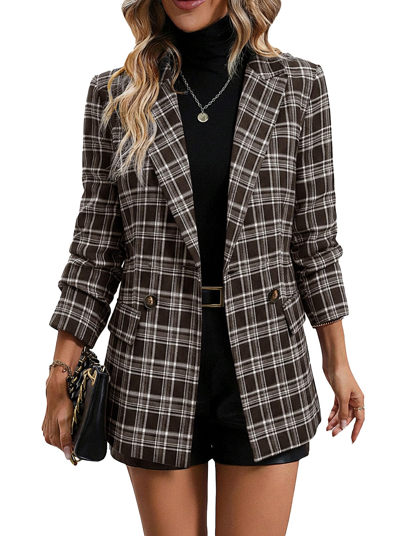 2026 Women's Fall Plaid Blazer Jacket