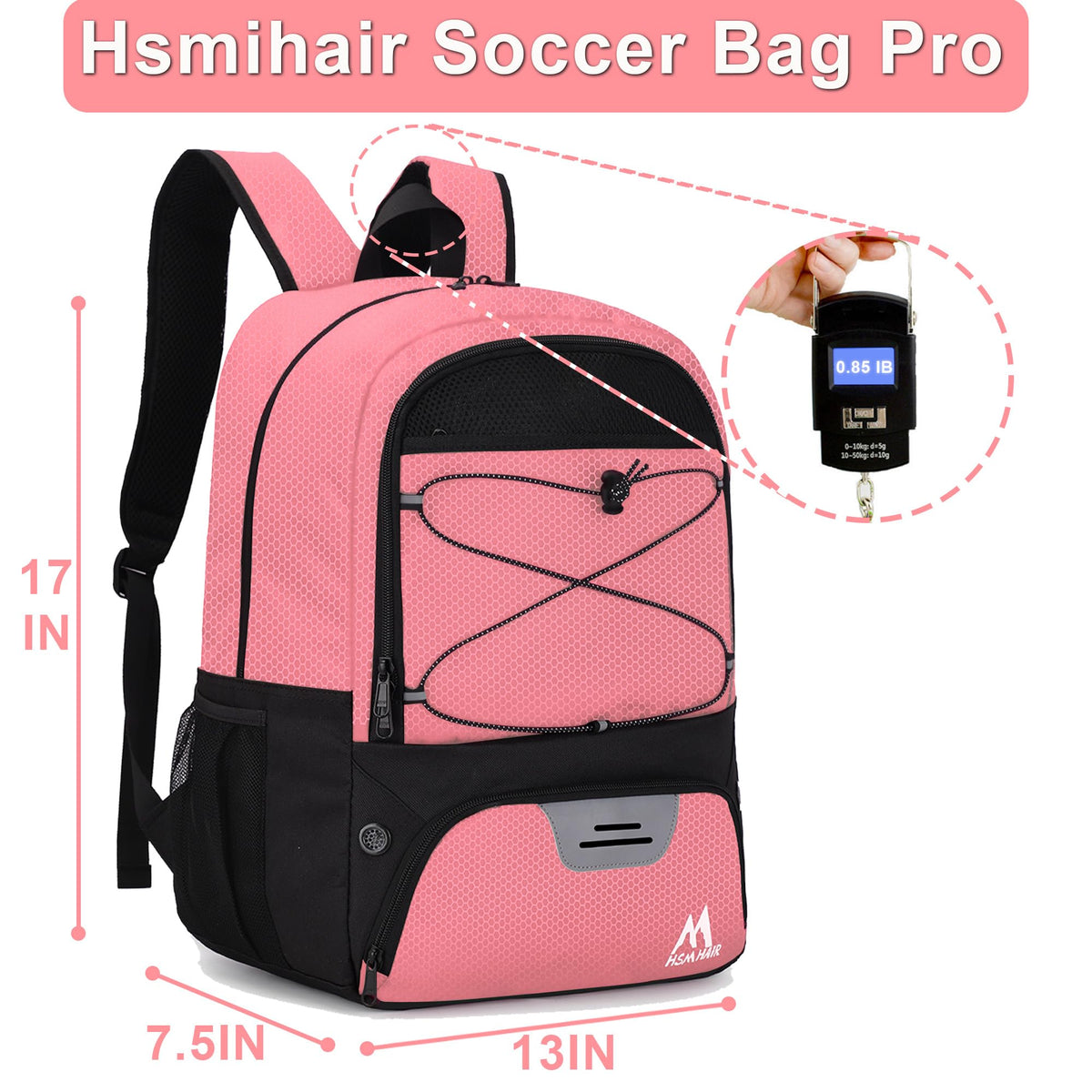 Hsmihair Soccer Bag,Youth Soccer Backpack with Ball and Cleat Compartment