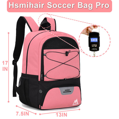 Hsmihair Soccer Bag,Youth Soccer Backpack with Ball and Cleat Compartment