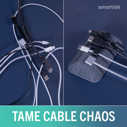 Smartish® Magnetic Cord Holder - Bigger Cable Wrangler Organizer with Magnet Clips for Charger Management on Desktop, Nightstand - Holds 6+ Cables - I'm Blushing