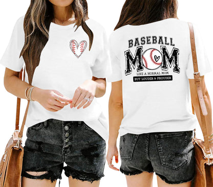 Baseball Mom Shirt for Women: Funny Baseball Tee Shirt Baseball Mama Short Sleeve Casual Tee Tops