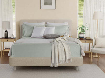 100% Egyptian Cotton Sheets King Size Sheets Set with Fully Elasticated 15" Deep Fitted Sheet & Pillowcase Sets, 800TC Sateen Weave Hotel Collection King Sheet Set, Soft Luxury White Bedding