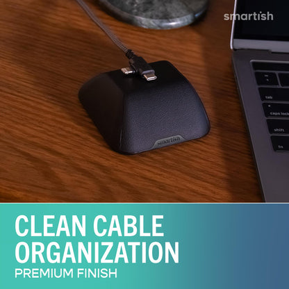 Smartish® Magnetic Cord Holder - Bigger Cable Wrangler Organizer with Magnet Clips for Charger Management on Desktop, Nightstand - Holds 6+ Cables - I'm Blushing
