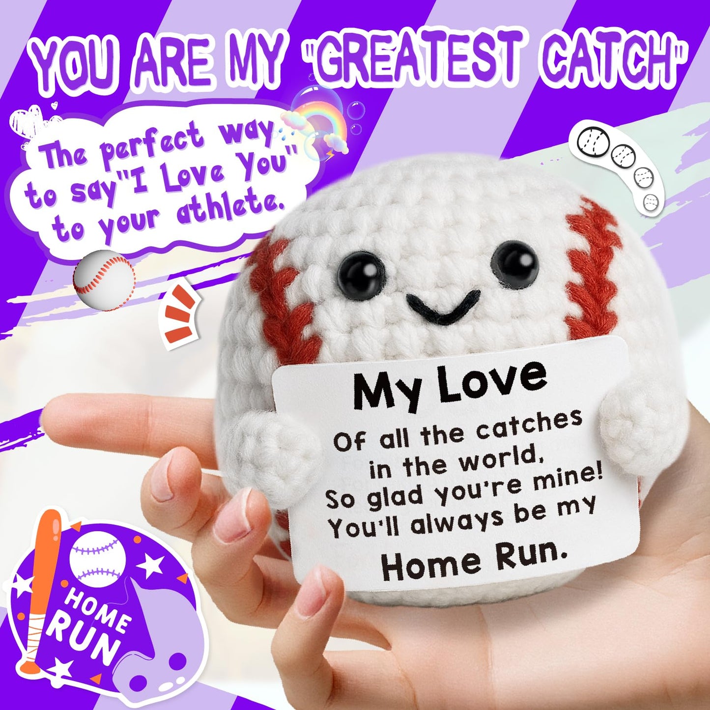 Baseball Gifts for Boys Son Birthday Christmas Positive Crochet Animals