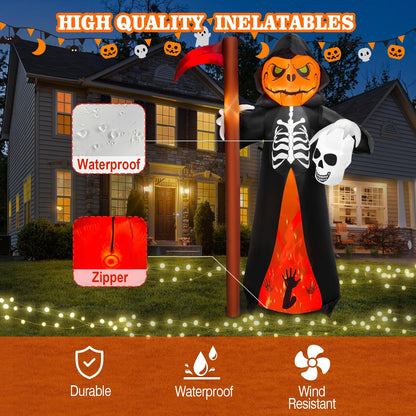 10FT Halloween Inflatable Frankenstein Archway, Halloween Monster Mouth Archway Built-in 6 LEDs for Halloween Inflatables Outdoor Decoration Blow up Frankenstein Arch for Party Haunted House