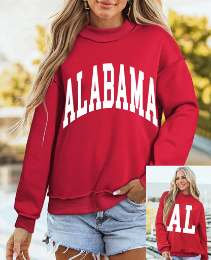 SELINK Womens Double Printed Reversible Mock Neck Sweatshirts Pullover Tops
