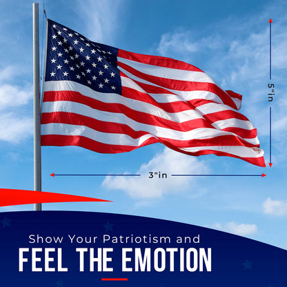 American Flag Made in USA | American Flags for Outside 3X5 | Premium US Flag 3X5 Heavy Duty Outdoor with Embroidered Stars and Sewn Stripes.