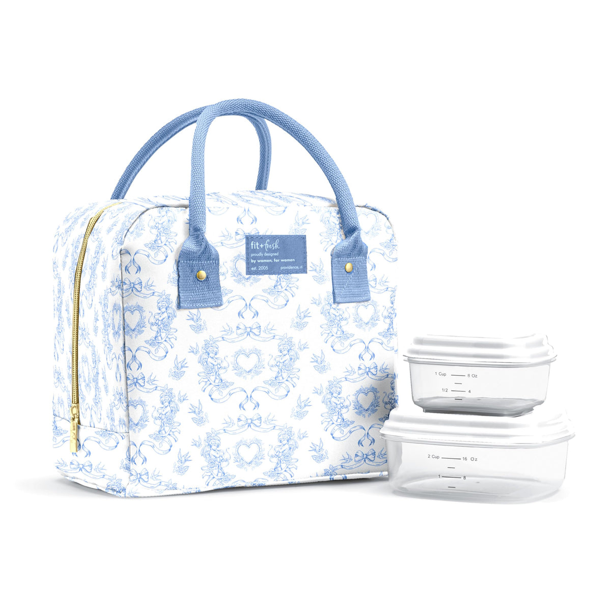 Fit & Fresh Bloomington Lunch Bag for Women - Insulated Large Lunch Box for Work with Containers, Leak-Resistant, Stain-Resistant, Zipper Closure, Cheetah