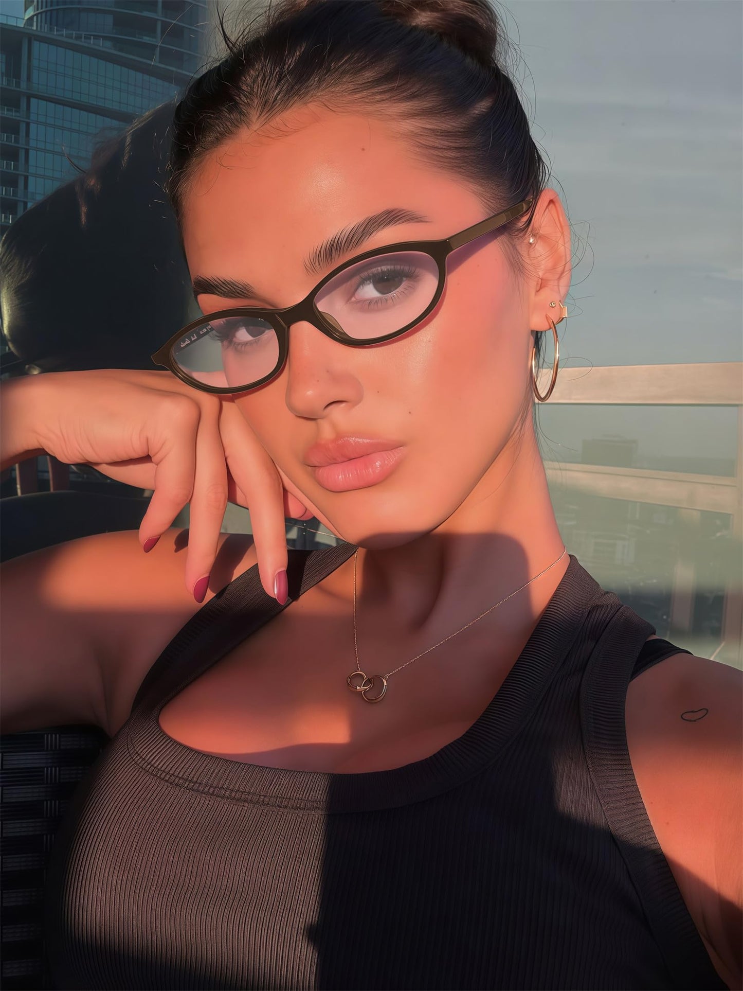 GUVIVI Retro Oval Sunglasses for Women