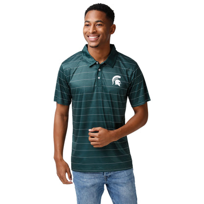FOCO NCAA Mens NCAA College Team Logo Striped Polyester Polo Short Sleeve Shirt