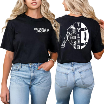 Personalized Football Mom Shirt with Kids Names and Jersey Number, Custom Football Mama Shirt, Women Sport Shirts