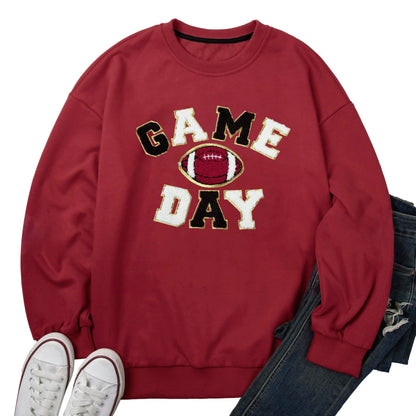FLOYU Women Sunday Funday Sweatshirt Cute Football Graphic Pullover Game Day Weekend Tops Casual Football Season Shirt