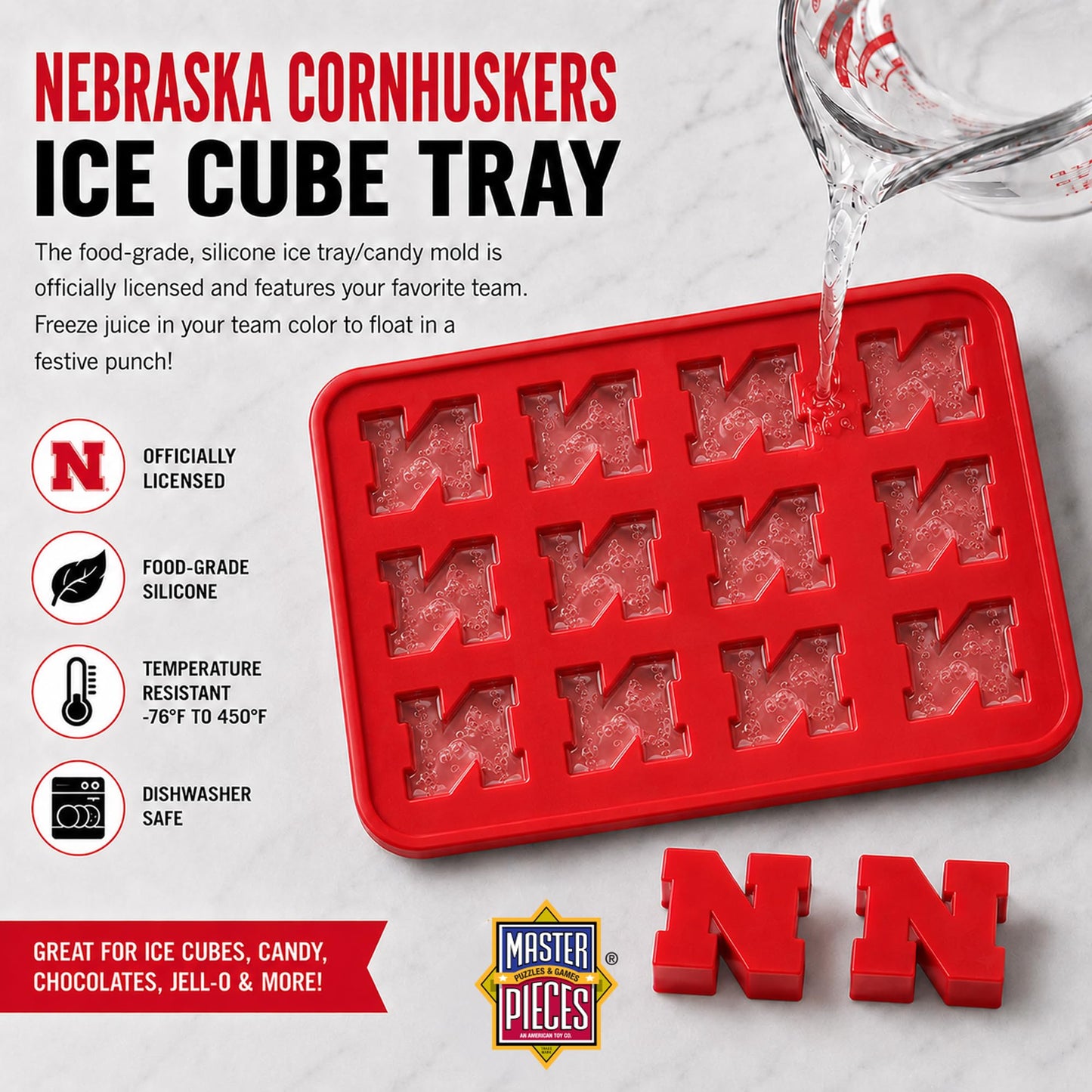 Masterpieces Fanpans Ncaa Alabama Crimson Tide Silicone Ice Cube Tray Set - Fun Alabama Merchandise, Dishwasher Safe
