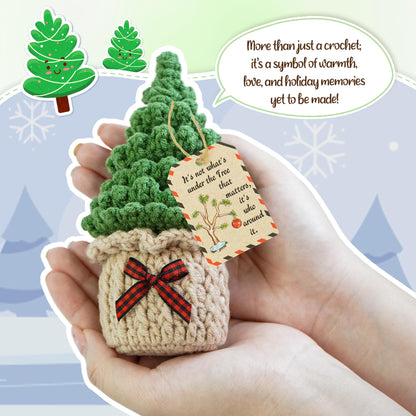 OASSIE Christmas Tree Crochet - Xmas Stocking Stuffers Gifts for Women Men | Christmas Tree Decorations, Christmas Crochet Gifts for Friends/Family/Coworkers, Emotional Support Message, Handmade