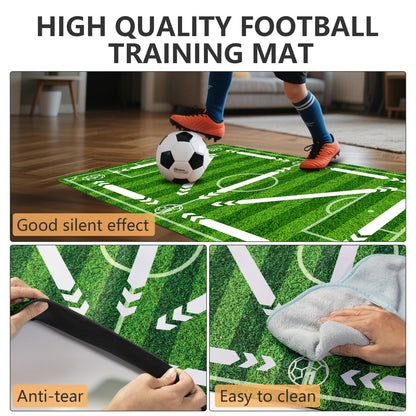 Soccer training mat,Soccer training equipment accessories for All Ages to Improve Speed Strength Agility and Coordination,Anti-Slip/Silent Mat