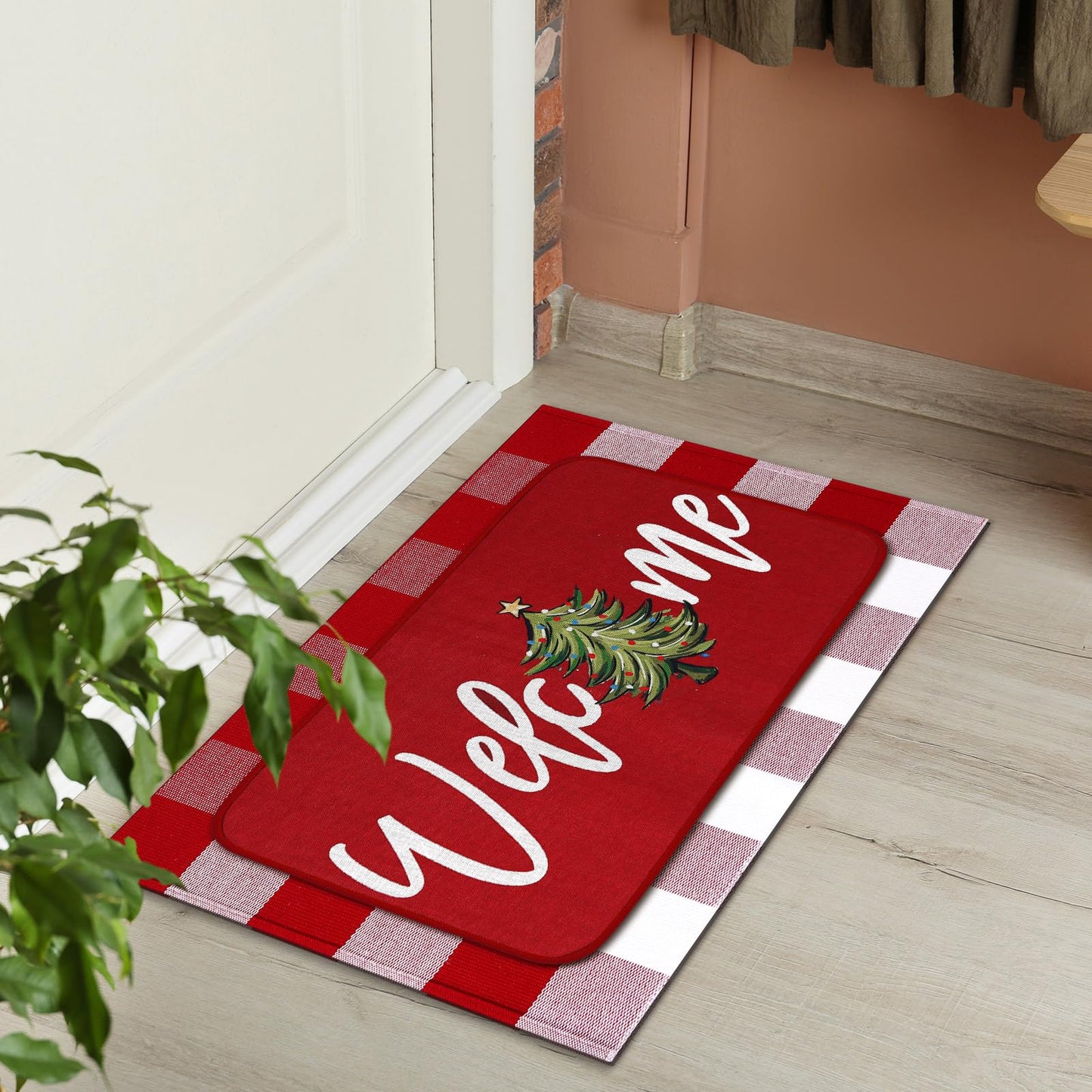 Tinideya 2 Pcs Halloween Door Mats Outdoor Layered Ghost Front Door Mat