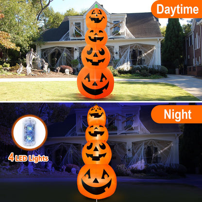 12FT Giant Halloween Inflatable Pumpkin, Blow up Halloween Decoration Built-in 6 LED and Flashing Light for Halloween Decoration Outdoor Indoor Home Party Supplies Halloween Lawn Decor