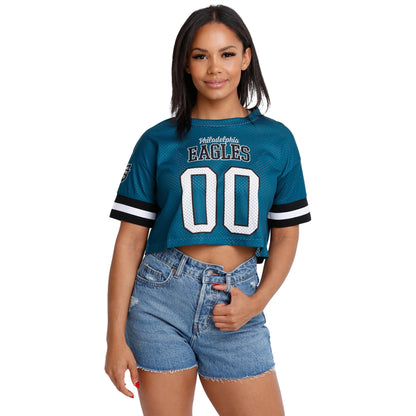FOCO NFL Womens NFL Ladies Fashion Gameday Jersey Mesh Crop Top Shirt
