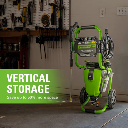 Greenworks 3000 PSI (2.0 GPM Max) Brushless Electric Pressure Washer (15°, 25°, 40°, Turbo and Soap Nozzle) for Use On Decks, Fences, Driveways, Sidewalks, Siding & More. Heavy-Duty