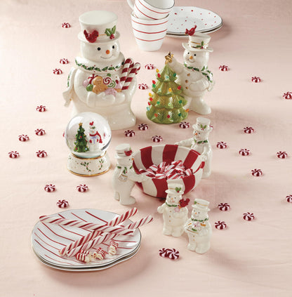 Lenox Figurine, Happy Holly Days North Pole Snowman Light-Up Figurine, Christmas Decorations, Christmas Decor Indoor, Snowman Design (Ivory, 1 Piece, 7.75-Inch Height) 2 AAA Batteries Not Included
