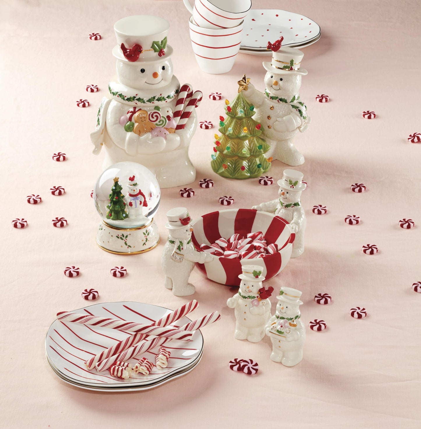 Lenox Figurine, Happy Holly Days North Pole Snowman Light-Up Figurine, Christmas Decorations, Christmas Decor Indoor, Snowman Design (Ivory, 1 Piece, 7.75-Inch Height) 2 AAA Batteries Not Included