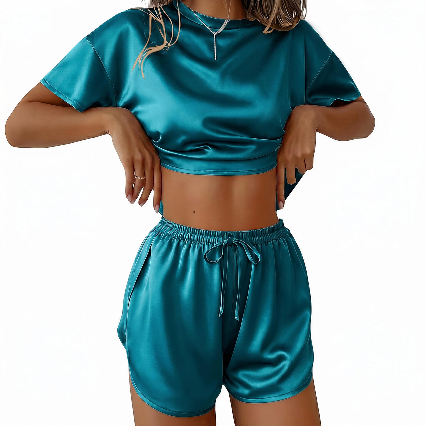 Ekouaer Womens Silk Pajama Set