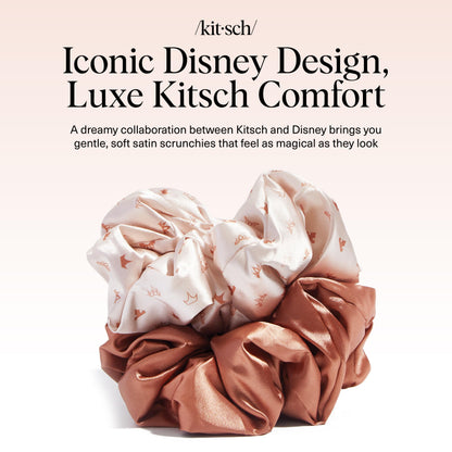 Kitsch Ultra-Petite Satin Scrunchies for Women - Cherry Blossom, 5pcs