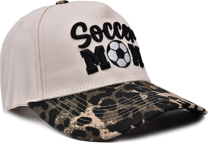Soccer Mom Trucker hat - Embroidered Adjustable Vintage Sport Mama Baseball Caps Beige