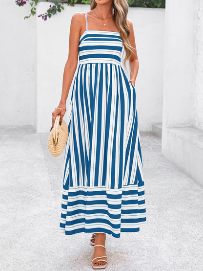 PRETTYGARDEN Women’s Boho Floral Striped Summer Maxi Dress