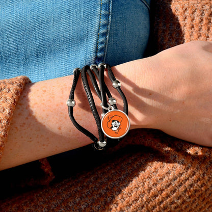 FTH Leather Cord Bracelet Silver Beads 7.5 Inch Officially Licensed
