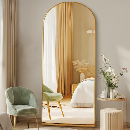 DUMOS 59"x16" Arched Full Length Mirror with Stand