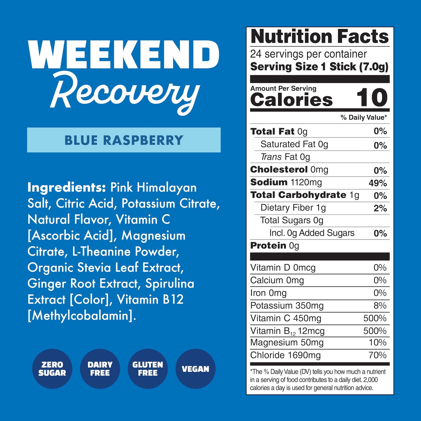 Waterboy - Weekend Recovery, Variety Pack, Sugar Free Electrolytes Powder Drink Mix - 24ct Hydration Packets