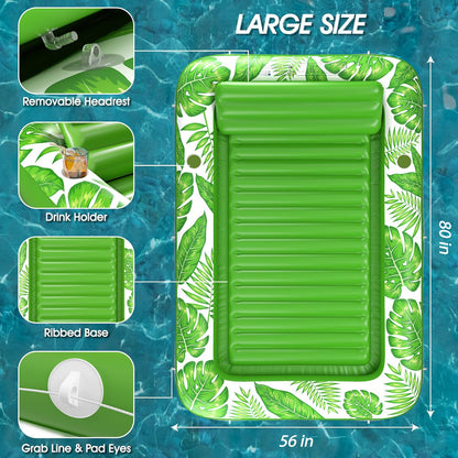 Inflatable Tanning Pool Lounger Float - Jasonwell 4 in 1 Sun Tan Tub Sunbathing Pool Lounge Raft Floatie Toys Water Filled Tanning Bed Mat Pad for Adult Blow Up Kiddie Pool Kids Ball Pit Pool (L)