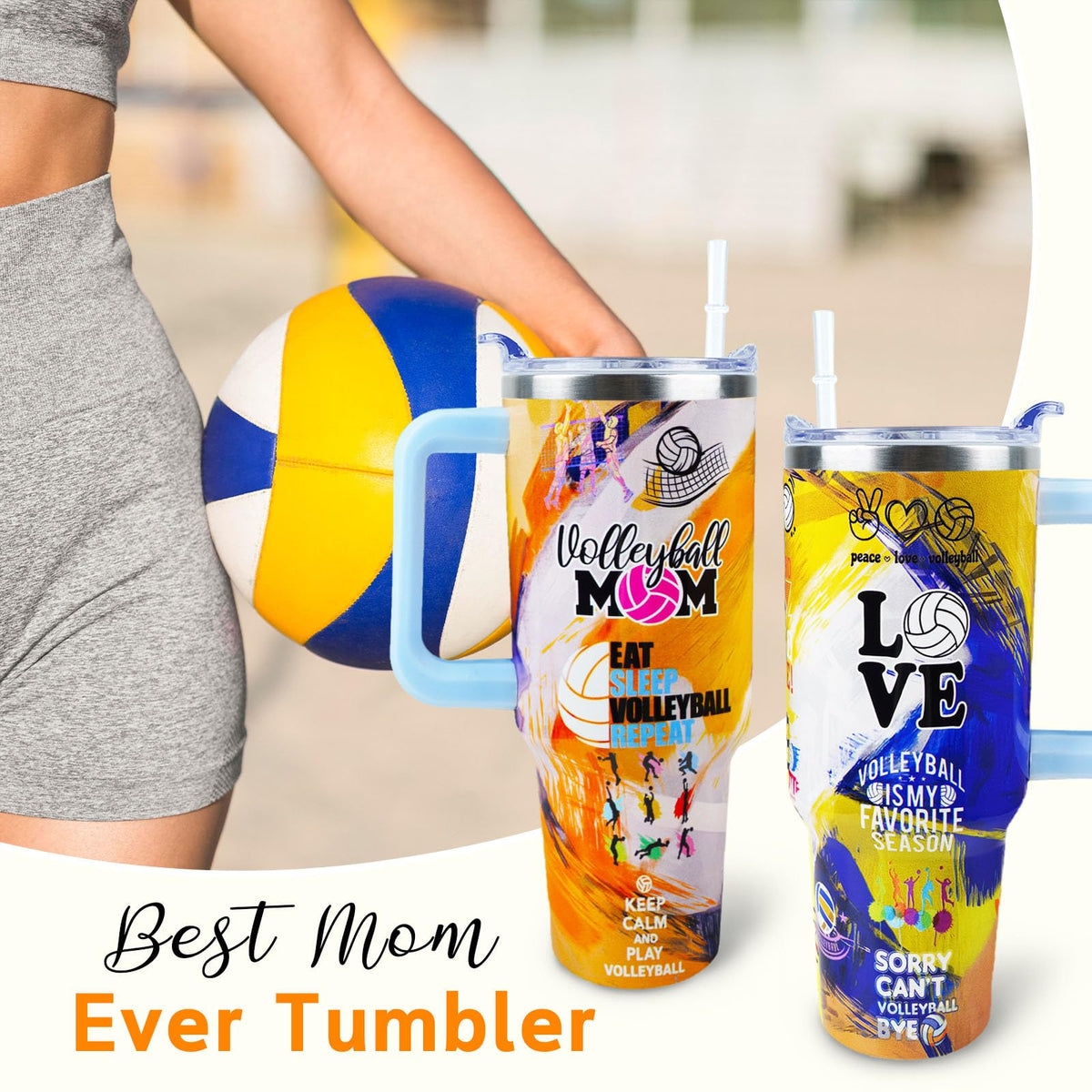 Baseball Mom 40 oz Tumbler with Handle and Straw Lid Leak Proof