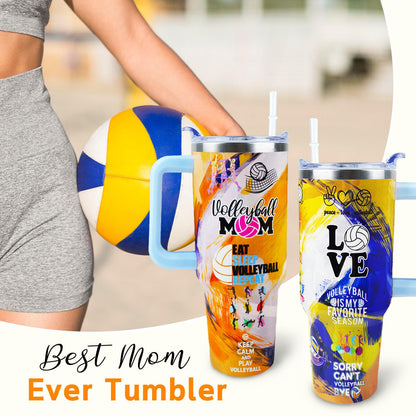 Baseball Mom 40 oz Tumbler with Handle and Straw Lid Leak Proof