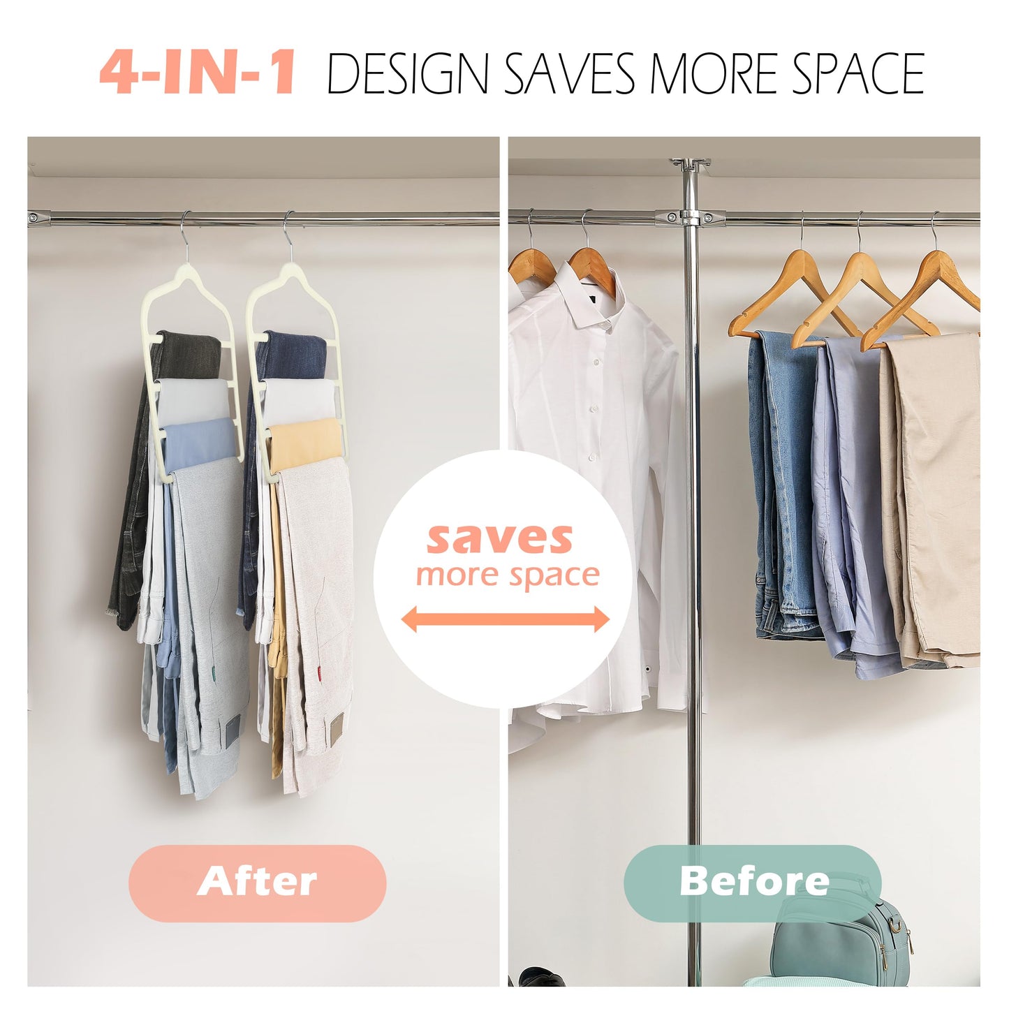 Velvet Pants Clothes Hanger Space Saving Non Slip Pants Shorts Hanger