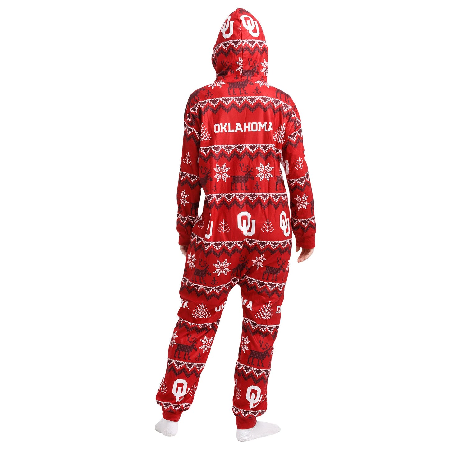 FOCO Unisex NCAA College Team Ugly Pattern Matching Holiday Pajamas One Piece Onesie
